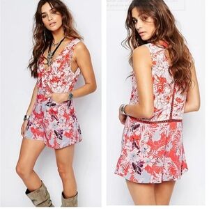 Free people Floral V-Neck Romper